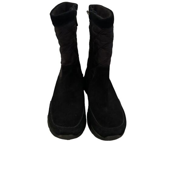 LANDS END Women's‎ Black Quilted Suede All Weather Mid-Calf Zip Boots Size 7.5 B - Picture 3 of 15